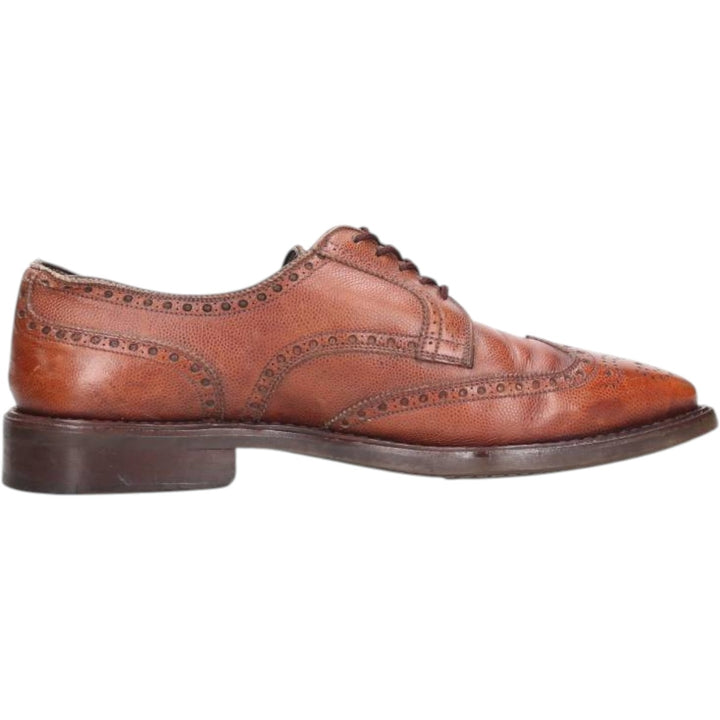 BARNEYS NEWYORK Full Brogue Wingtip Shoes, Made in Italy, Size 10M, Men's Size 11" (saa014509) Men's 28.0cm genuine leather brown type Vintage Second Hand