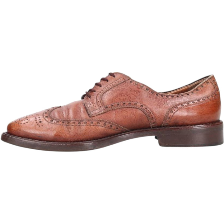 BARNEYS NEWYORK Full Brogue Wingtip Shoes, Made in Italy, Size 10M, Men's Size 11" (saa014509) Men's 28.0cm genuine leather brown type Vintage Second Hand