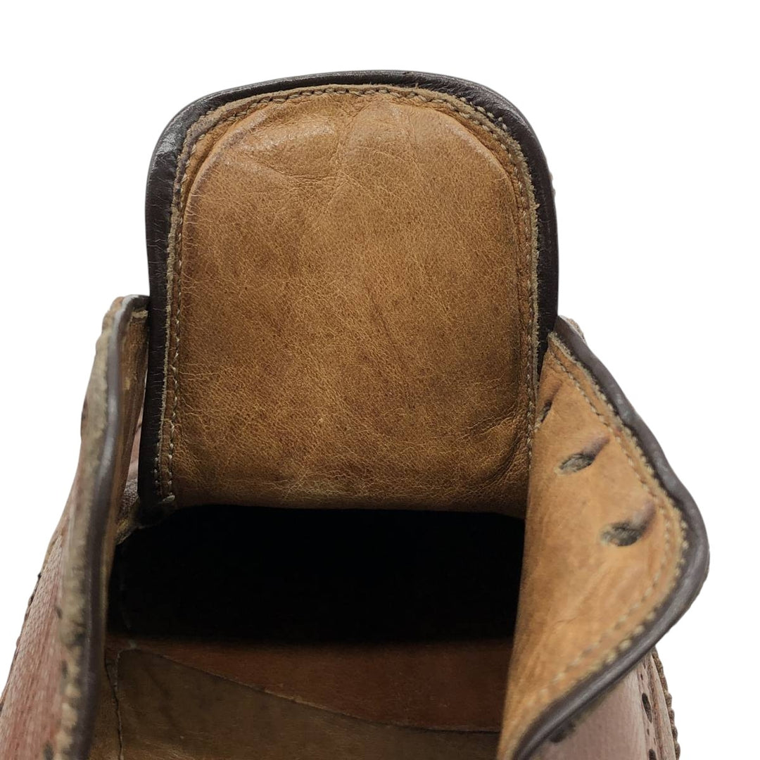 BARNEYS NEWYORK Full Brogue Wingtip Shoes, Made in Italy, Size 10M, Men's Size 11" (saa014509) Men's 28.0cm genuine leather brown type Vintage Second Hand