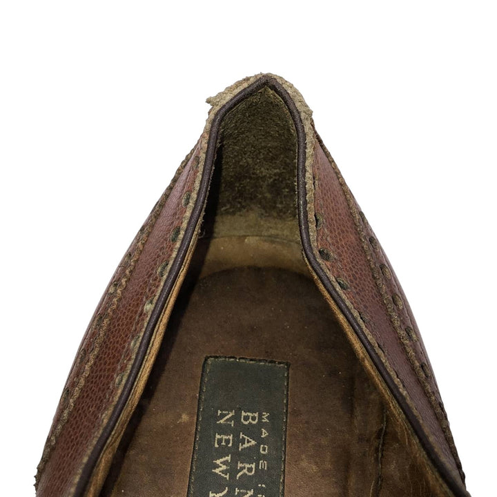 BARNEYS NEWYORK Full Brogue Wingtip Shoes, Made in Italy, Size 10M, Men's Size 11" (saa014509) Men's 28.0cm genuine leather brown type Vintage Second Hand