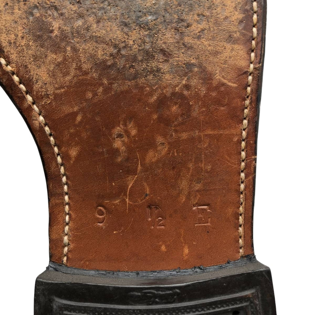 Straight tip shoes 9 1/2E Men's 27.5cm genuine leather black type Vintage Second Hand