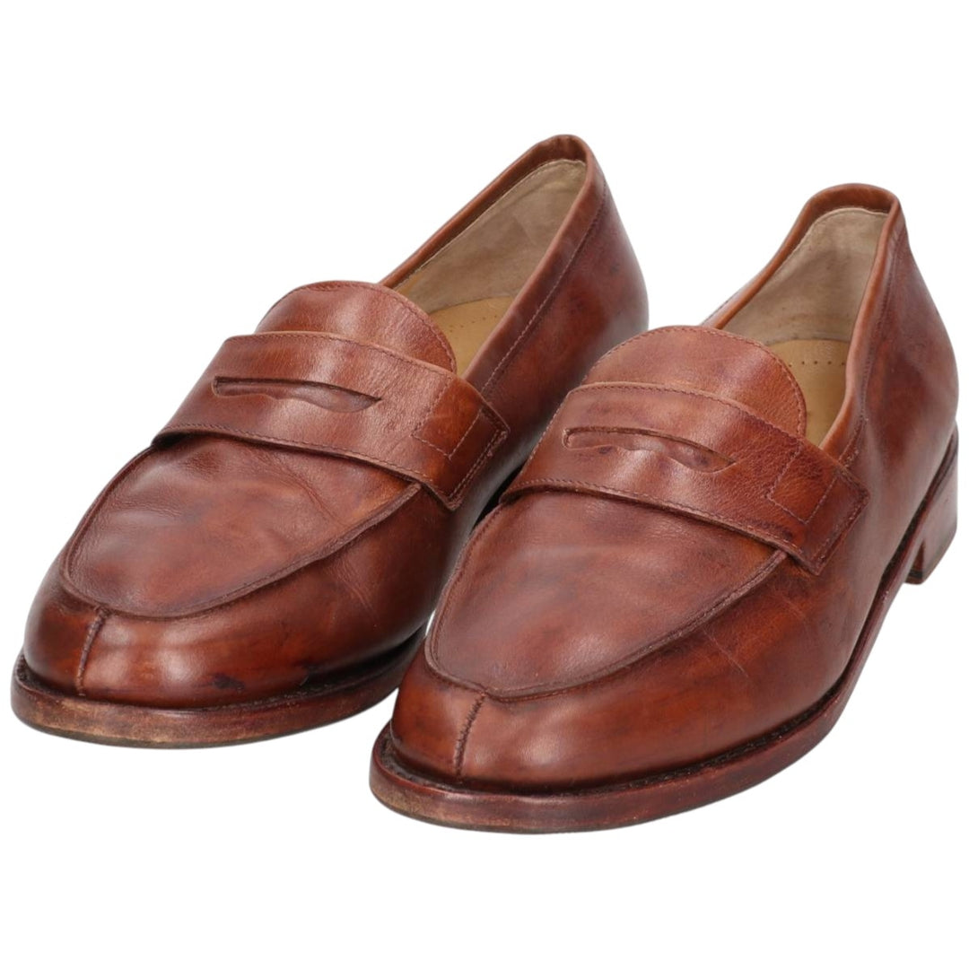 Paraboot COUSU GOODYEAX Coin Loafers, Made in France, Size 7 1/2F Men's 26.0cm genuine leather brown type Vintage Second Hand