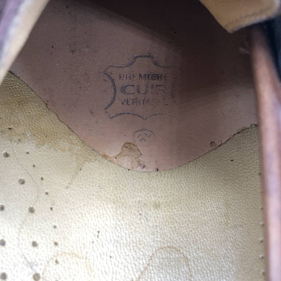 Paraboot COUSU GOODYEAX Coin Loafers, Made in France, Size 7 1/2F Men's 26.0cm genuine leather brown type Vintage Second Hand