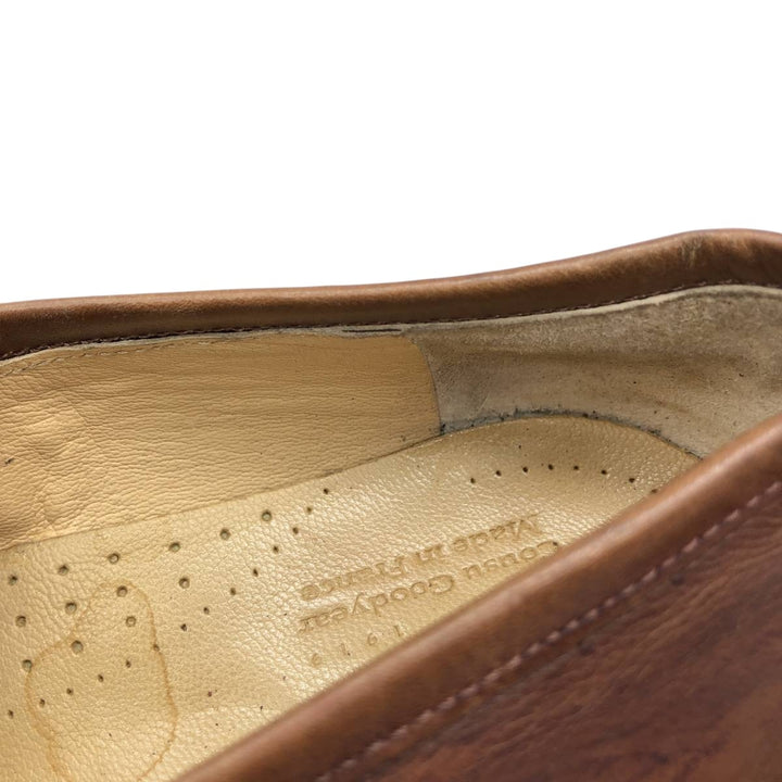 Paraboot COUSU GOODYEAX Coin Loafers, Made in France, Size 7 1/2F Men's 26.0cm genuine leather brown type Vintage Second Hand