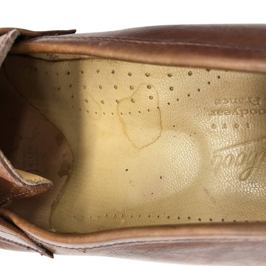 Paraboot COUSU GOODYEAX Coin Loafers, Made in France, Size 7 1/2F Men's 26.0cm genuine leather brown type Vintage Second Hand
