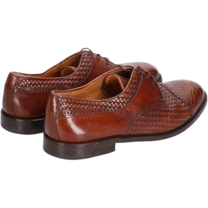 MEZLAN Crocodile Embossed Braided Straight Tip Shoes, Made in Spain, Size 10M, Men's Size 11" /saa014514 Men's 28.0cm genuine leather brown type Vintage Second Hand