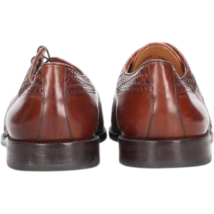 MEZLAN Crocodile Embossed Braided Straight Tip Shoes, Made in Spain, Size 10M, Men's Size 11" /saa014514 Men's 28.0cm genuine leather brown type Vintage Second Hand