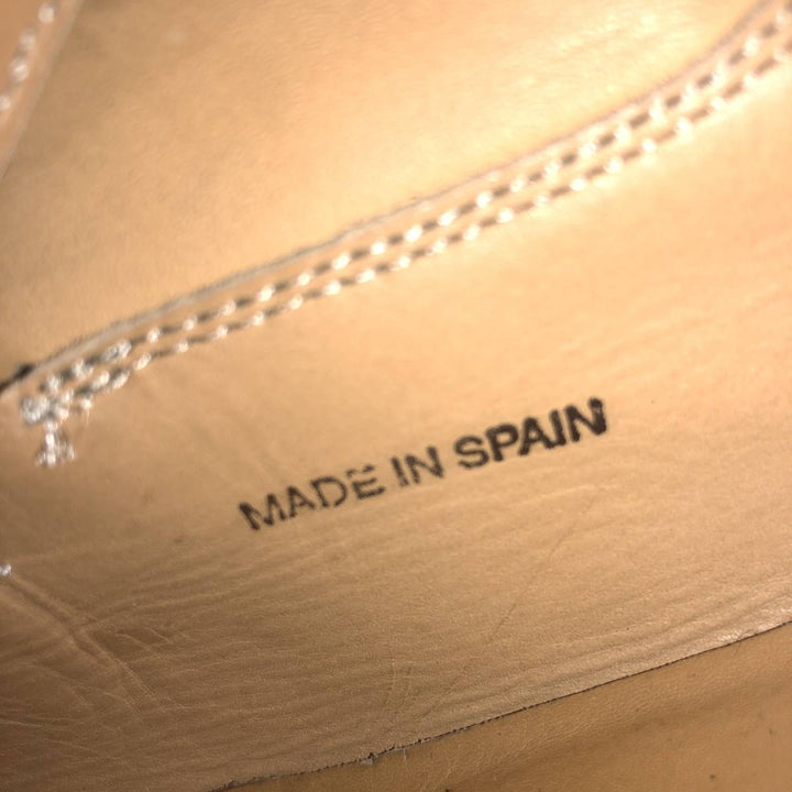 MEZLAN Crocodile Embossed Braided Straight Tip Shoes, Made in Spain, Size 10M, Men's Size 11" /saa014514 Men's 28.0cm genuine leather brown type Vintage Second Hand