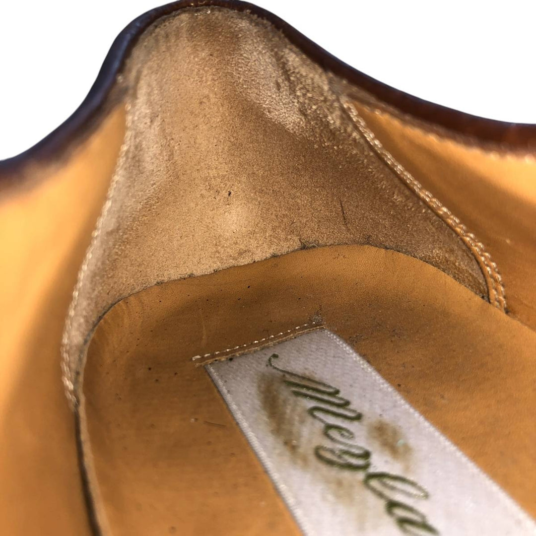 MEZLAN Crocodile Embossed Braided Straight Tip Shoes, Made in Spain, Size 10M, Men's Size 11" /saa014514 Men's 28.0cm genuine leather brown type Vintage Second Hand