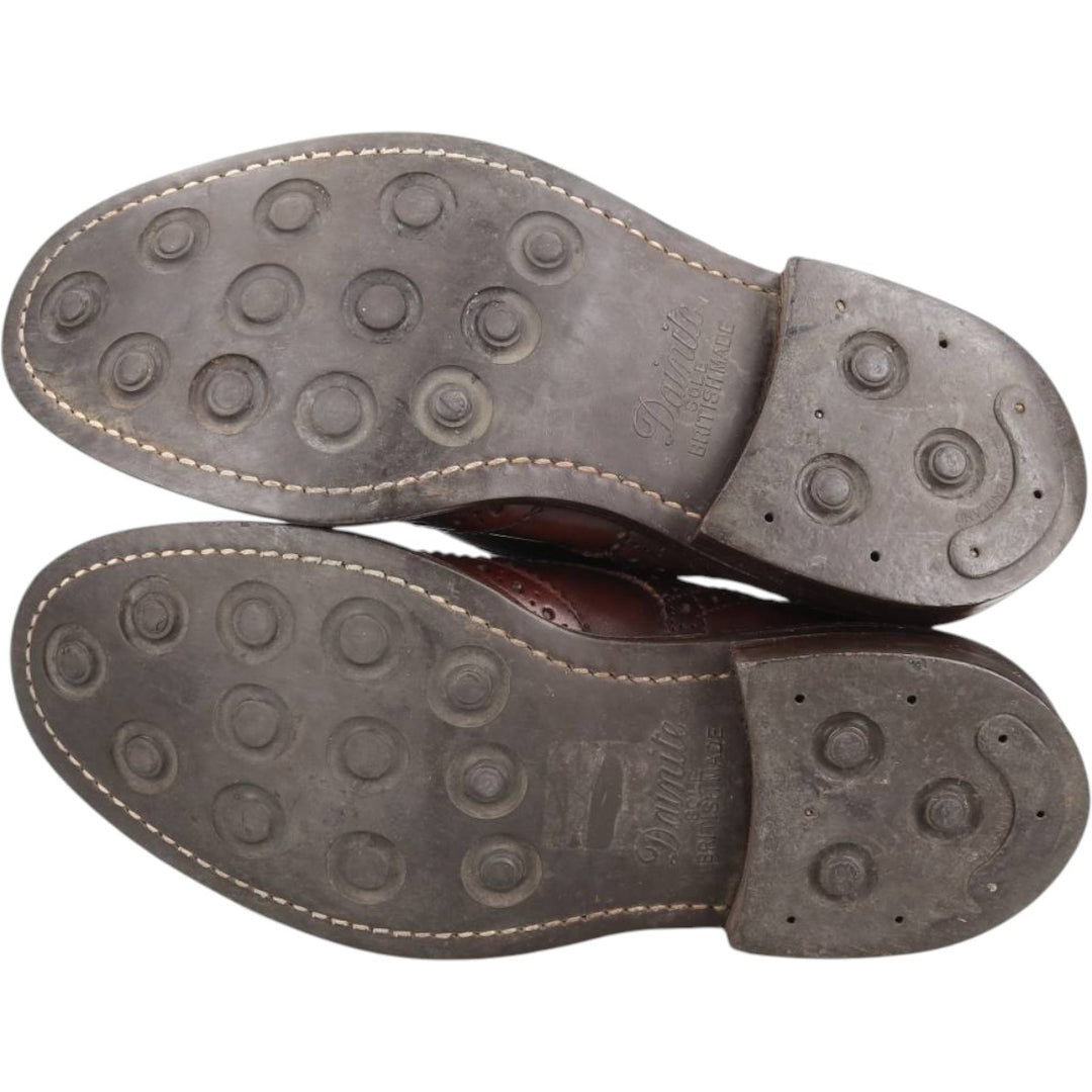 Tricker's BOURTON Full-Brogue Wingtip Shoes, Made in England, Men's, Size 10.4" (saa014515) Men's 26.5cm genuine leather brown type Vintage Second Hand