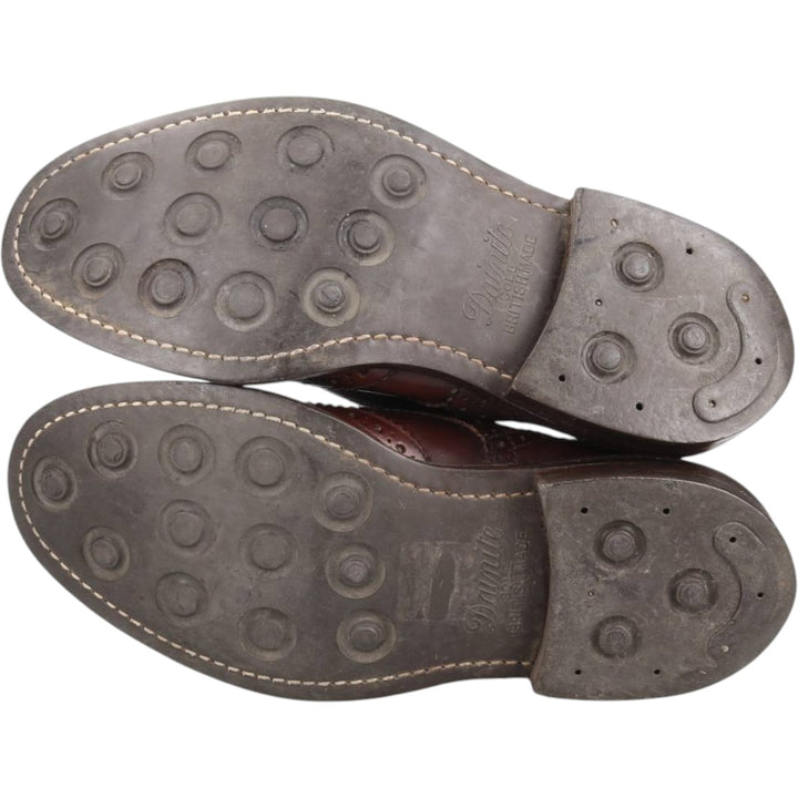 Tricker's BOURTON Full-Brogue Wingtip Shoes, Made in England, Men's, Size 10.4" (saa014515) Men's 26.5cm genuine leather brown type Vintage Second Hand