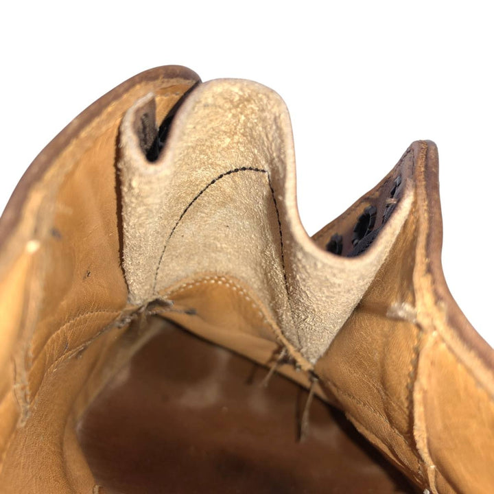 Tricker's BOURTON Full-Brogue Wingtip Shoes, Made in England, Men's, Size 10.4" (saa014515) Men's 26.5cm genuine leather brown type Vintage Second Hand