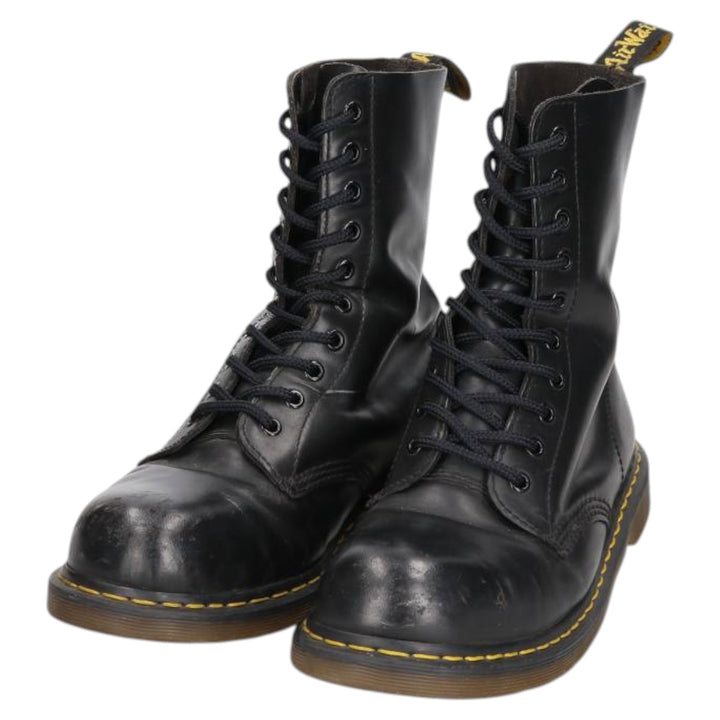 Dr. Martens 10-Eye Boots 9 Men's 28.0cm unclear black type Vintage Second Hand