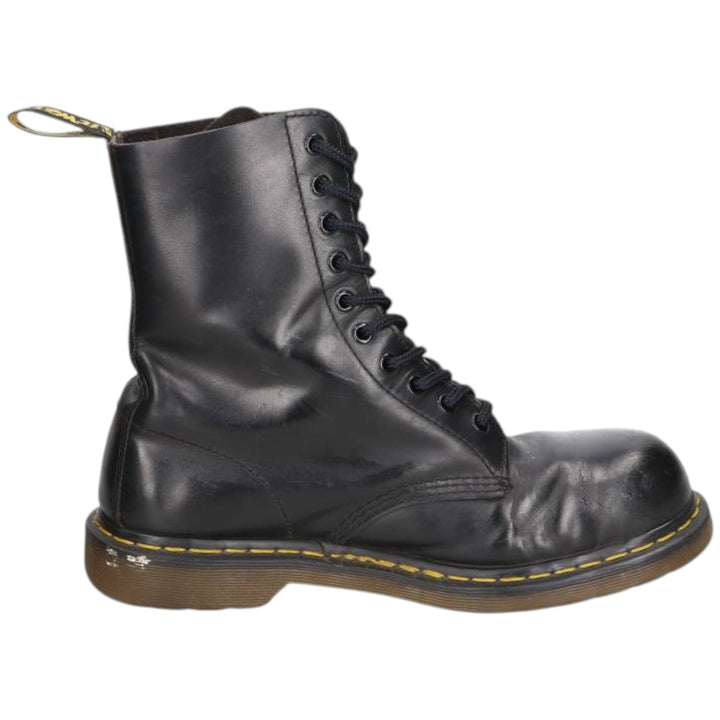 Dr. Martens 10-Eye Boots 9 Men's 28.0cm unclear black type Vintage Second Hand