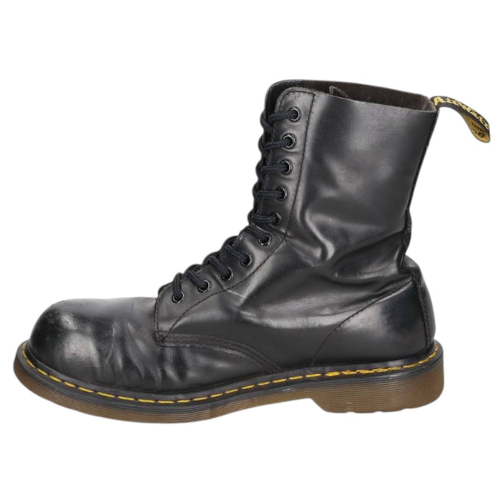 Dr. Martens 10-Eye Boots 9 Men's 28.0cm unclear black type Vintage Second Hand