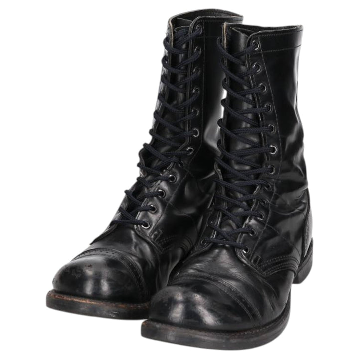 1980s Corcoran Steel Toe Straight Tip Military Jump Boots, Made in USA, Size 10E, Men's Size 11" /saa014530 Men's 28.0cm genuine leather black type Vintage Second Hand