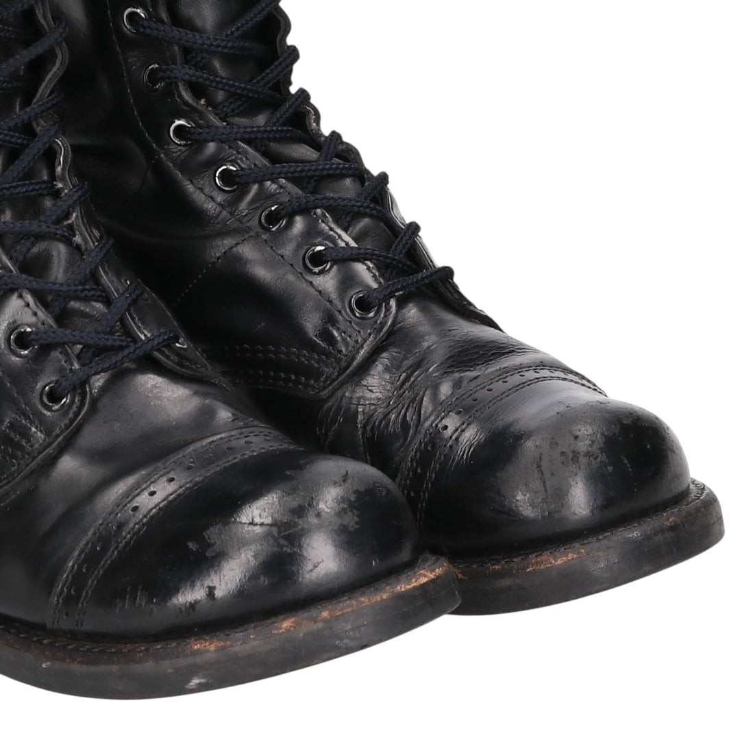 1980s Corcoran Steel Toe Straight Tip Military Jump Boots, Made in USA, Size 10E, Men's Size 11" /saa014530 Men's 28.0cm genuine leather black type Vintage Second Hand