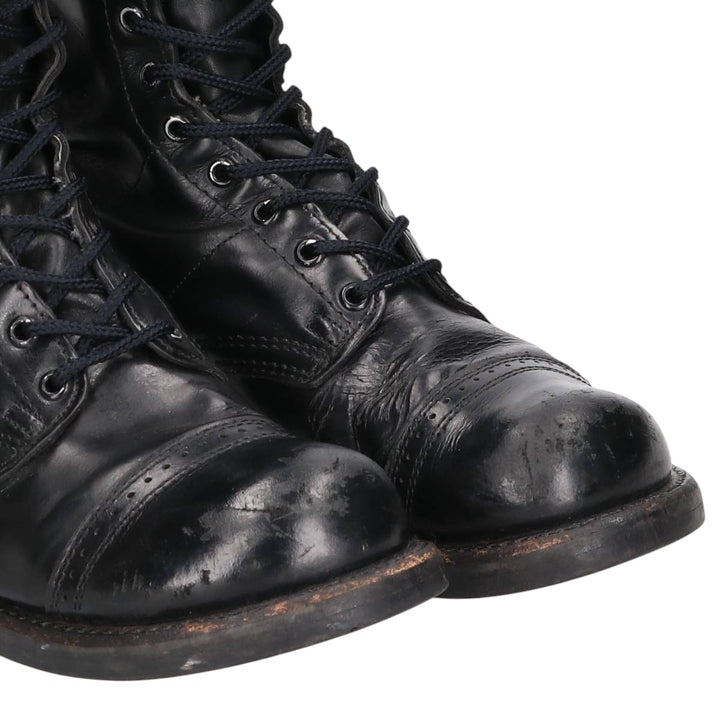 1980s Corcoran Steel Toe Straight Tip Military Jump Boots, Made in USA, Size 10E, Men's Size 11" /saa014530 Men's 28.0cm genuine leather black type Vintage Second Hand