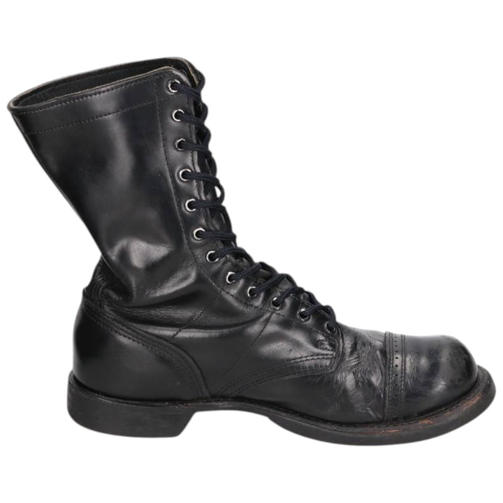 1980s Corcoran Steel Toe Straight Tip Military Jump Boots, Made in USA, Size 10E, Men's Size 11" /saa014530 Men's 28.0cm genuine leather black type Vintage Second Hand