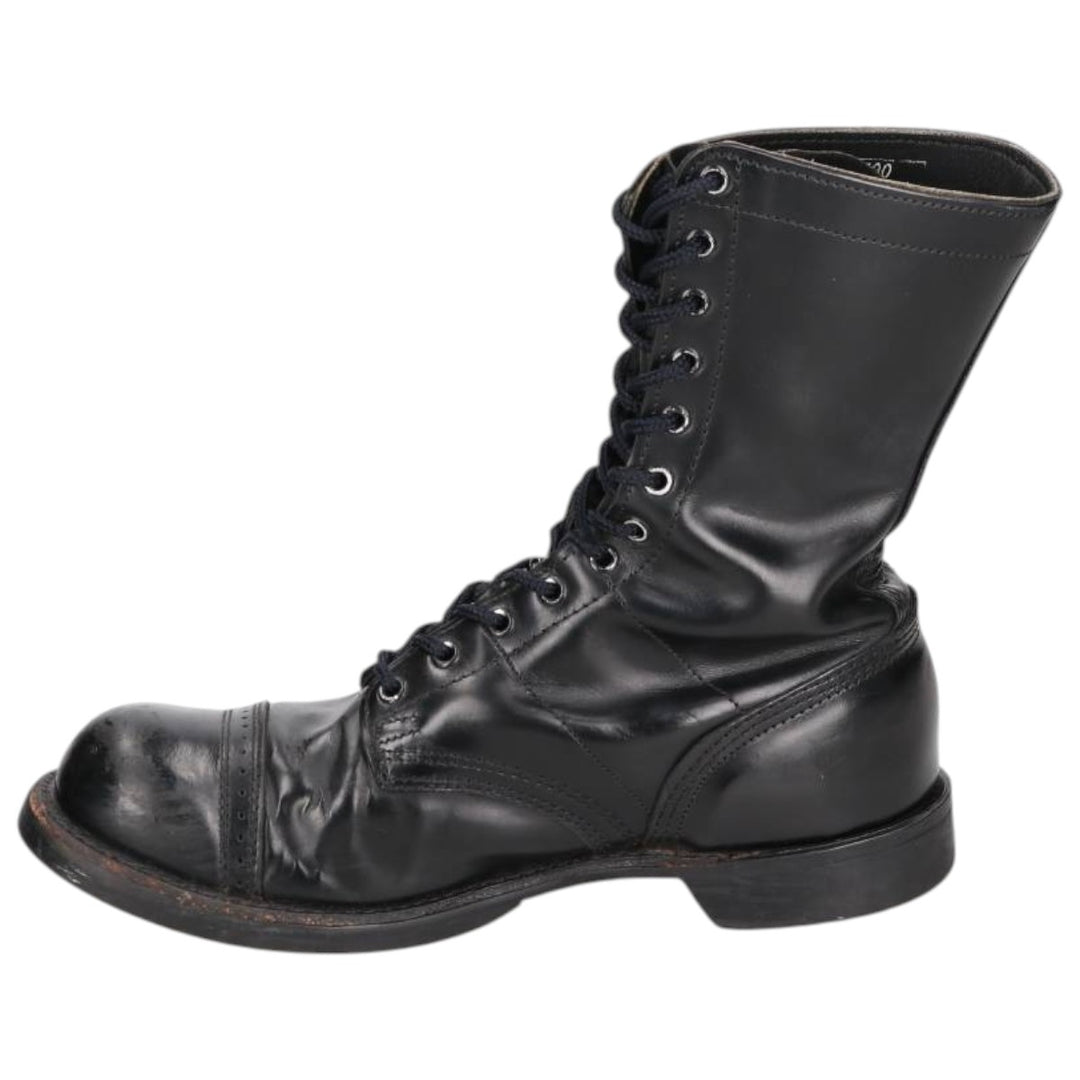 1980s Corcoran Steel Toe Straight Tip Military Jump Boots, Made in USA, Size 10E, Men's Size 11" /saa014530 Men's 28.0cm genuine leather black type Vintage Second Hand