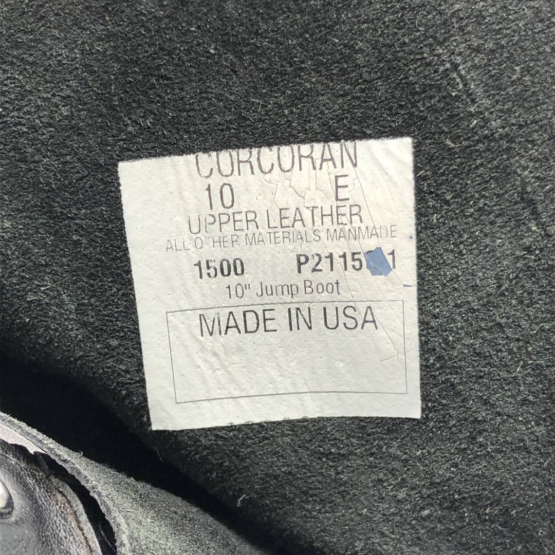 1980s Corcoran Steel Toe Straight Tip Military Jump Boots, Made in USA, Size 10E, Men's Size 11" /saa014530 Men's 28.0cm genuine leather black type Vintage Second Hand