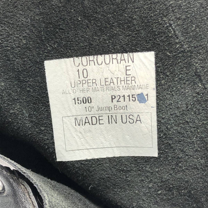 1980s Corcoran Steel Toe Straight Tip Military Jump Boots, Made in USA, Size 10E, Men's Size 11" /saa014530 Men's 28.0cm genuine leather black type Vintage Second Hand