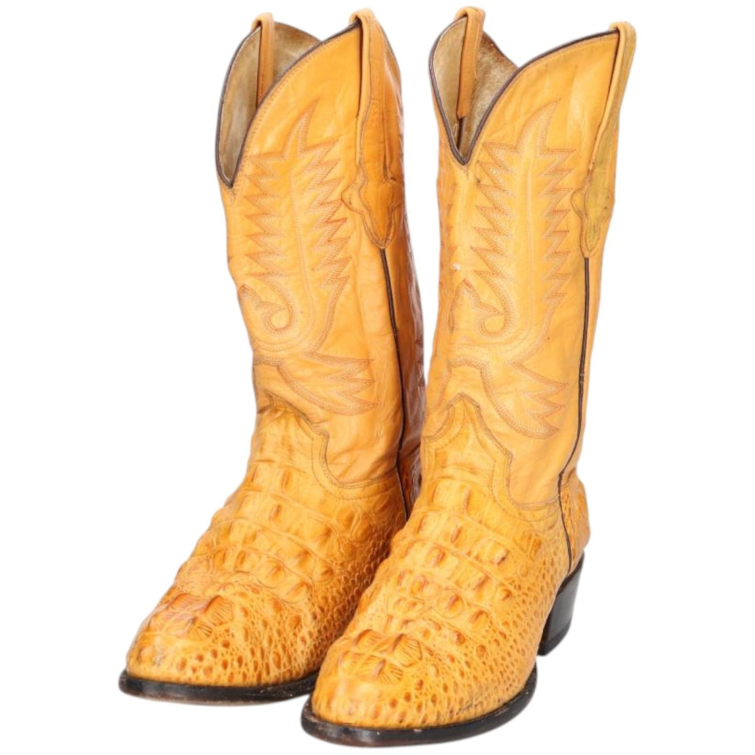 Rodeo Bravo all-over print western boots, size 27 1/2 Men's 27.0cm genuine leather brown type Vintage Second Hand