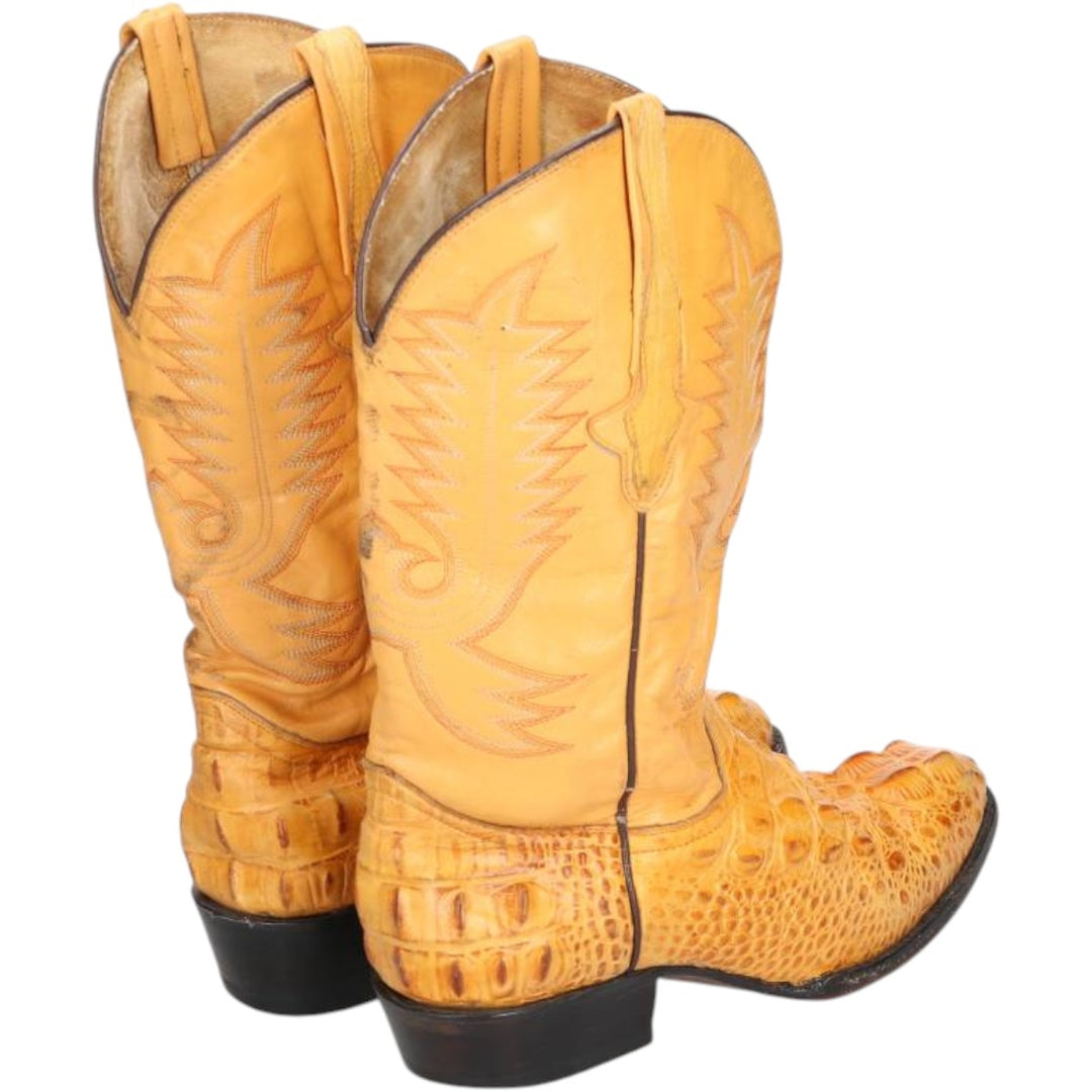 Rodeo Bravo all-over print western boots, size 27 1/2 Men's 27.0cm genuine leather brown type Vintage Second Hand