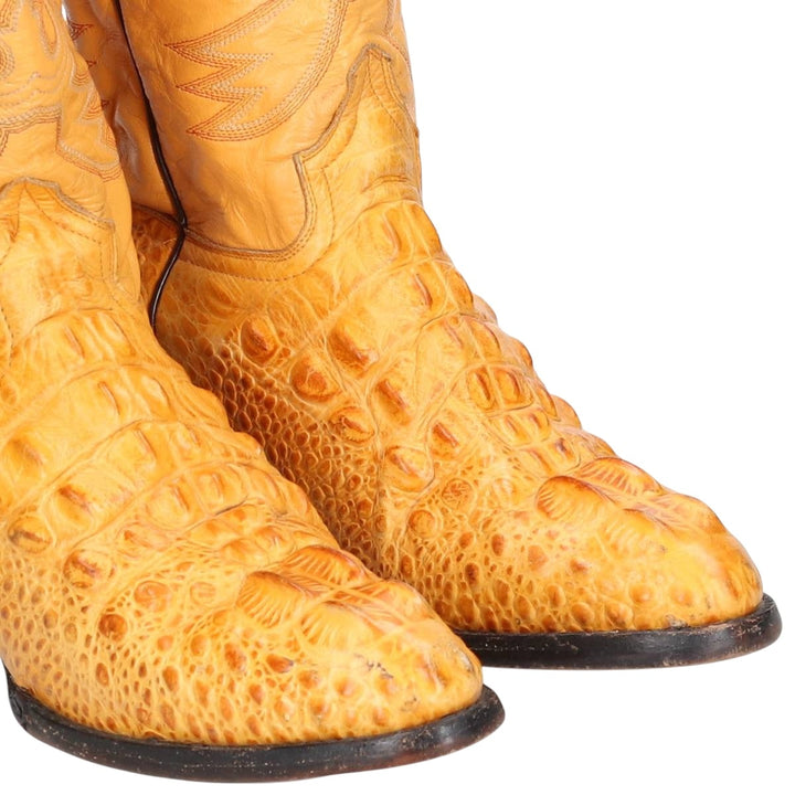 Rodeo Bravo all-over print western boots, size 27 1/2 Men's 27.0cm genuine leather brown type Vintage Second Hand