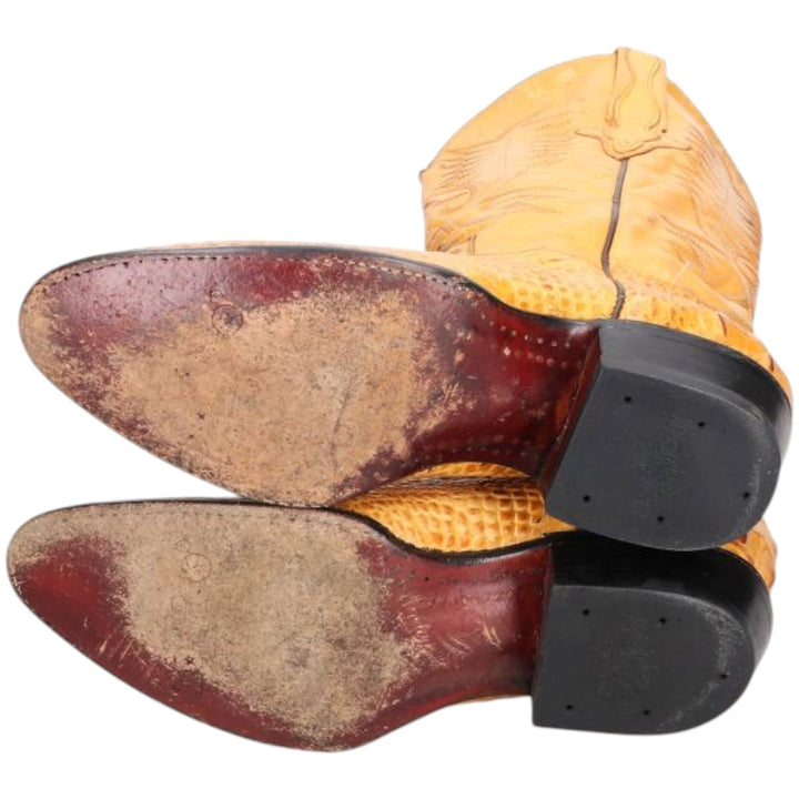 Rodeo Bravo all-over print western boots, size 27 1/2 Men's 27.0cm genuine leather brown type Vintage Second Hand