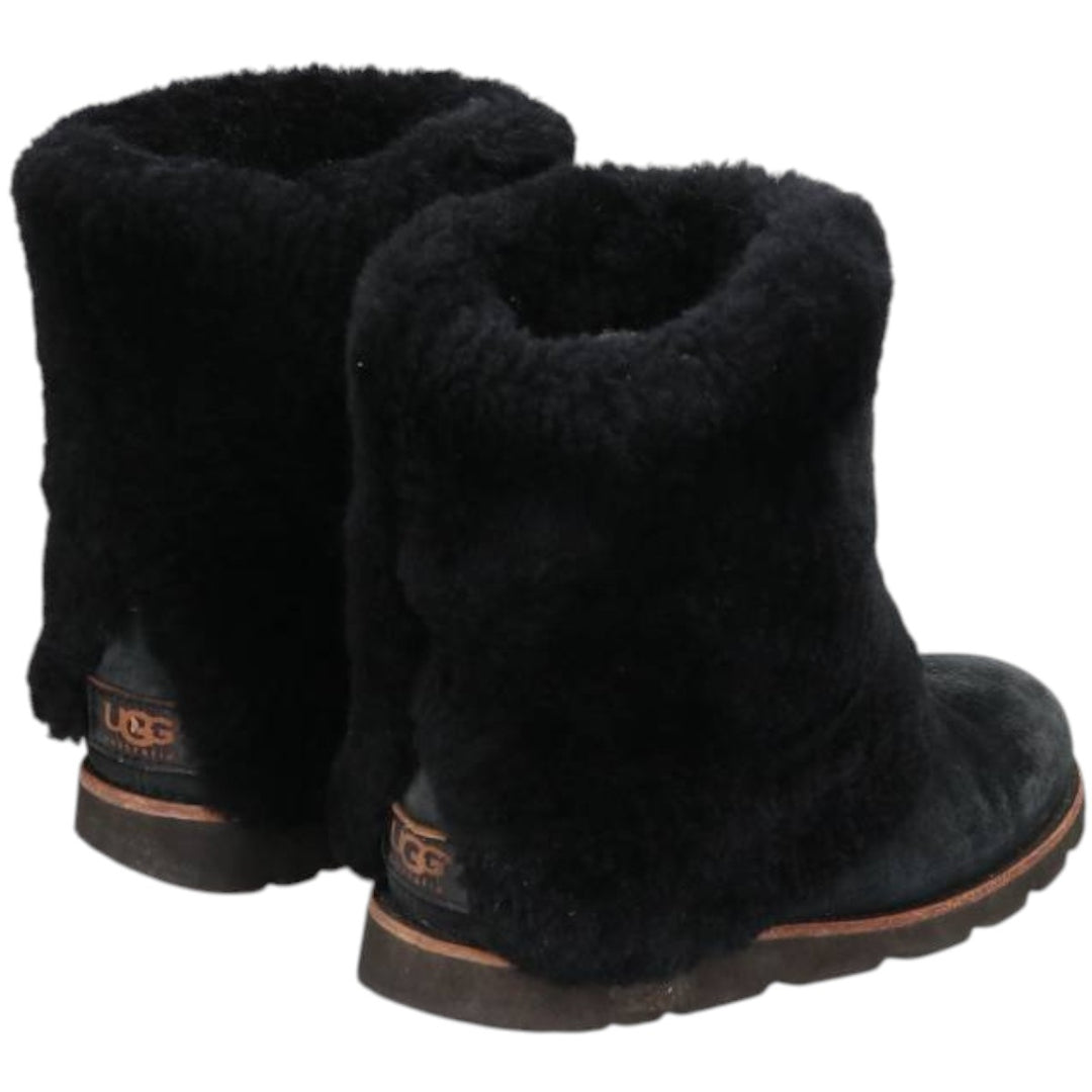 UGG sheepskin boots 6 Women's 23.0cm genuine leather black type Vintage Second Hand