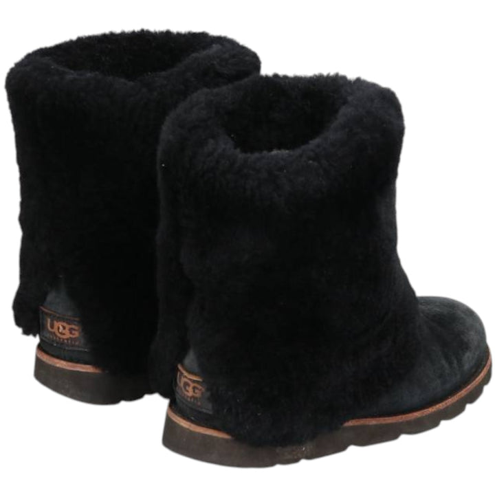 UGG sheepskin boots 6 Women's 23.0cm genuine leather black type Vintage Second Hand