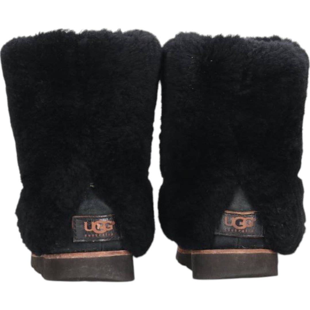 UGG sheepskin boots 6 Women's 23.0cm genuine leather black type Vintage Second Hand