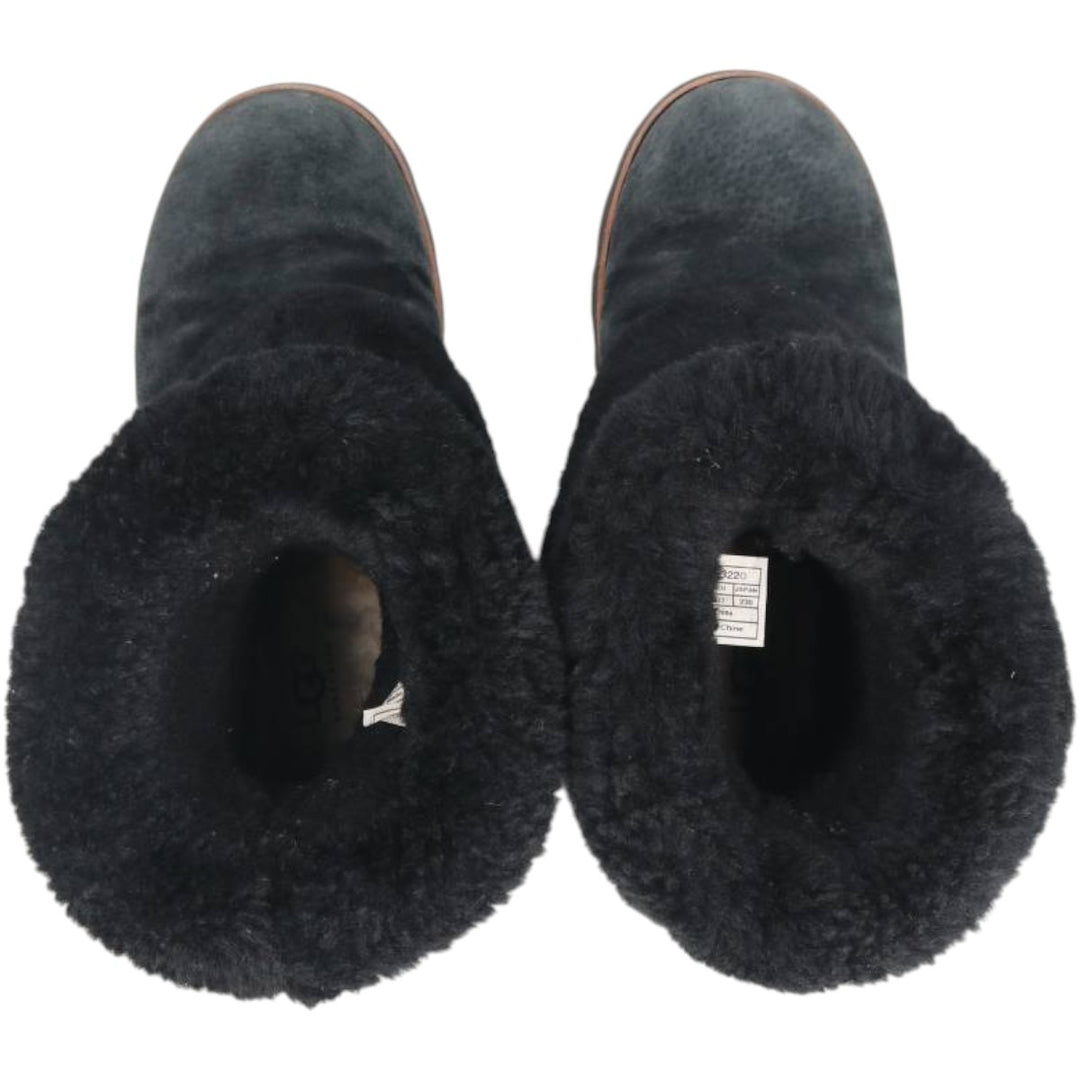 UGG sheepskin boots 6 Women's 23.0cm genuine leather black type Vintage Second Hand