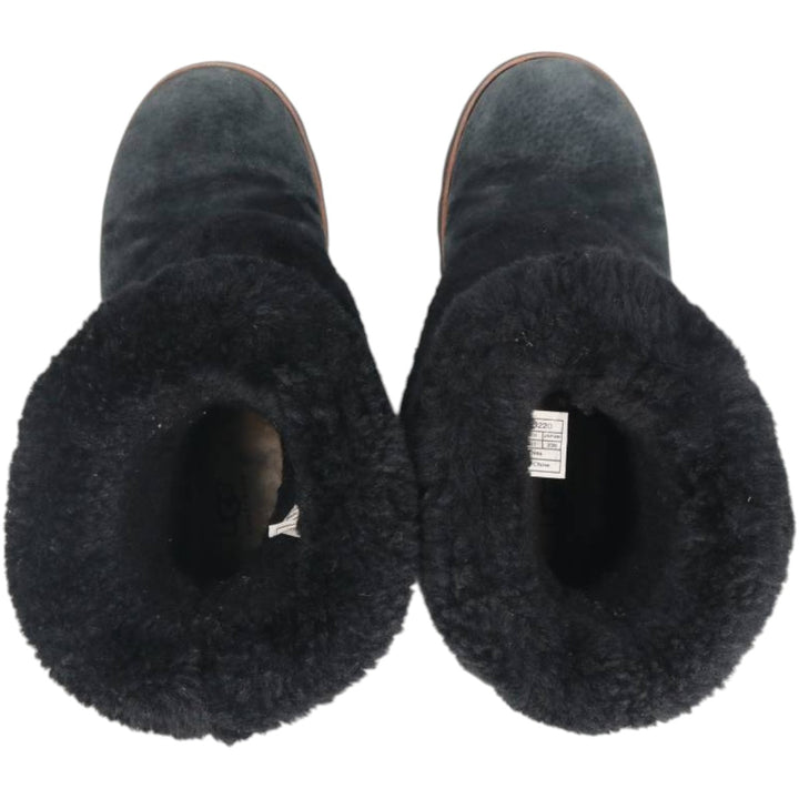 UGG sheepskin boots 6 Women's 23.0cm genuine leather black type Vintage Second Hand