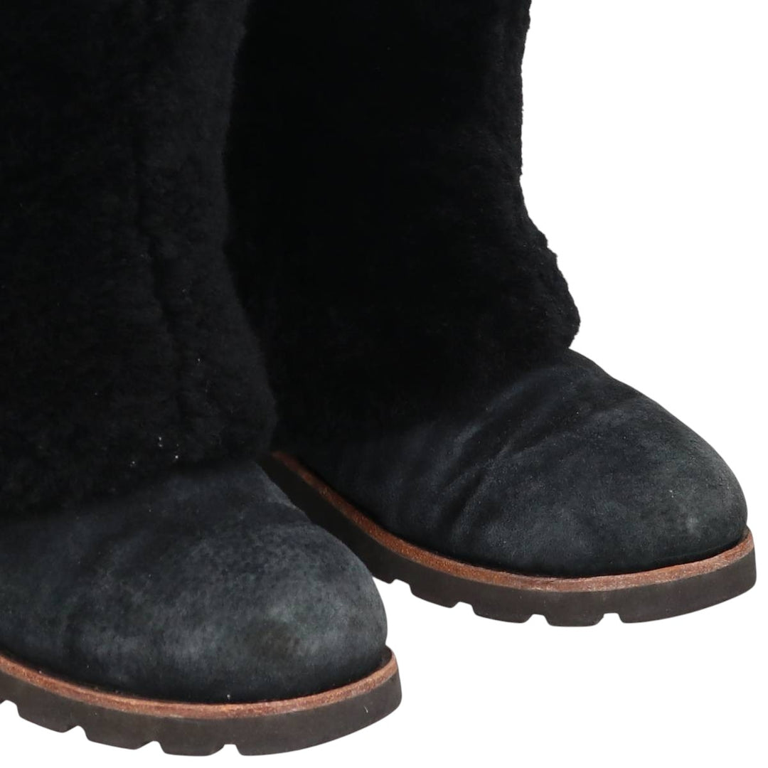 UGG sheepskin boots 6 Women's 23.0cm genuine leather black type Vintage Second Hand