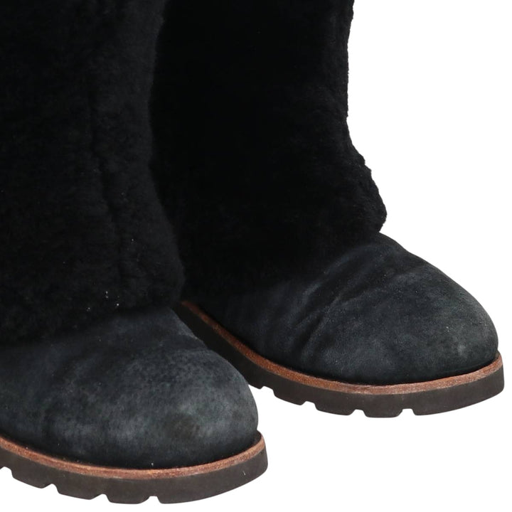 UGG sheepskin boots 6 Women's 23.0cm genuine leather black type Vintage Second Hand
