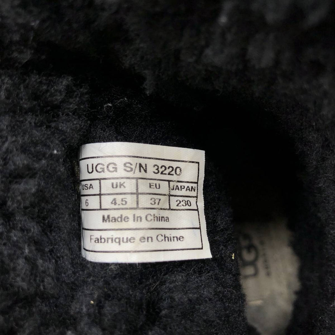 UGG sheepskin boots 6 Women's 23.0cm genuine leather black type Vintage Second Hand
