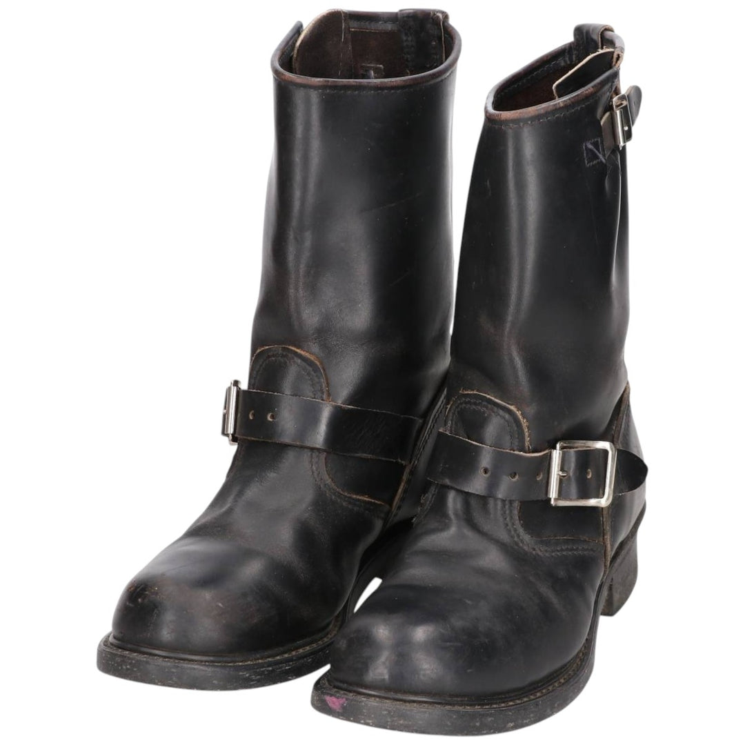 Steel Toe Engineer Boots Women's 23.0cm genuine leather black type Vintage Second Hand