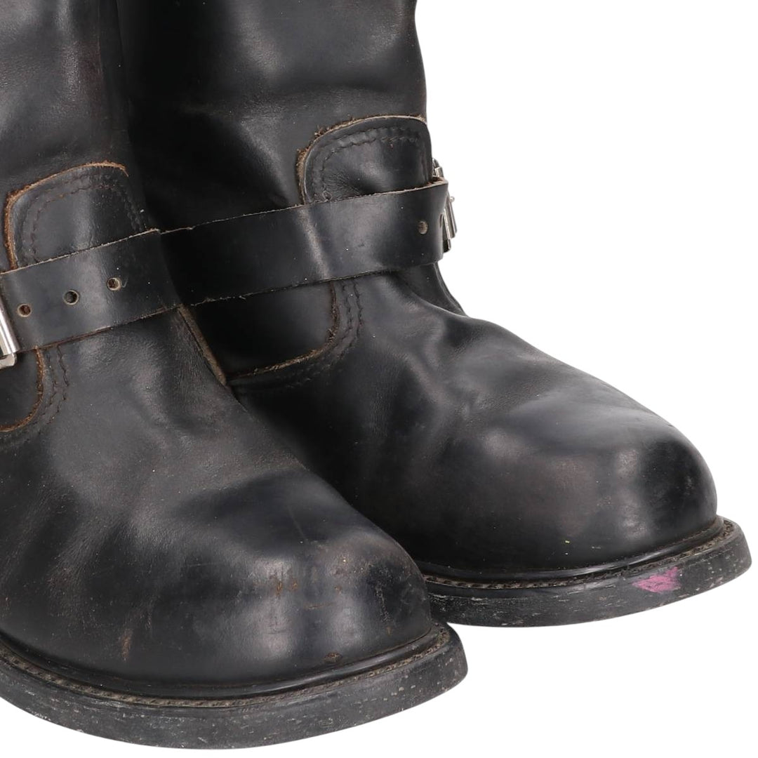Steel Toe Engineer Boots Women's 23.0cm genuine leather black type Vintage Second Hand