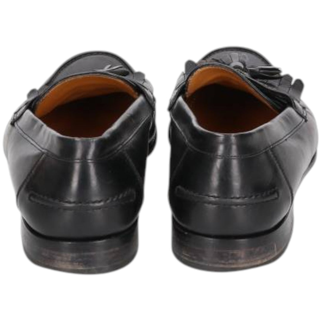 Mezlan Quilted Tassel Loafers, Made in Spain, 9 1/2D, Men's Size 10.8" (saa014561) Men's 27.5cm genuine leather black type Vintage Second Hand