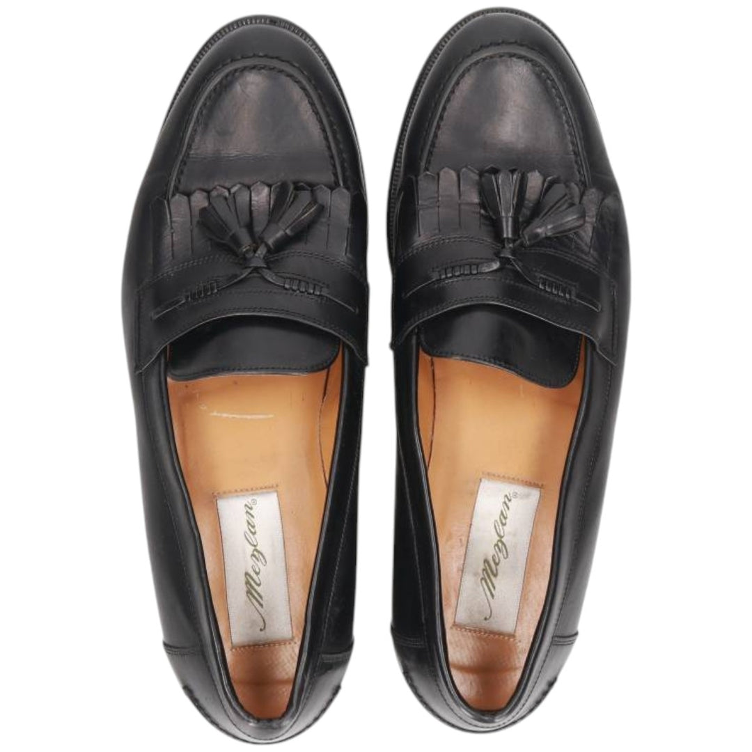Mezlan Quilted Tassel Loafers, Made in Spain, 9 1/2D, Men's Size 10.8" (saa014561) Men's 27.5cm genuine leather black type Vintage Second Hand
