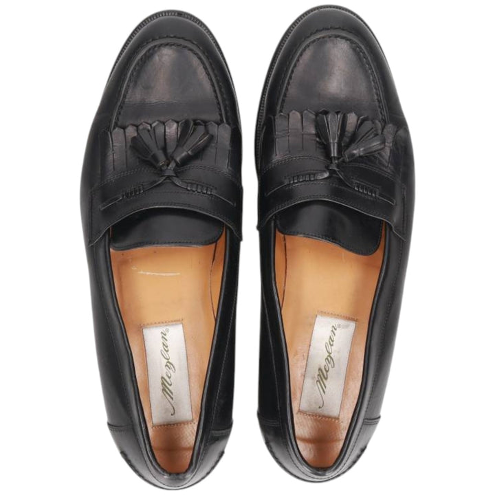 Mezlan Quilted Tassel Loafers, Made in Spain, 9 1/2D, Men's Size 10.8" (saa014561) Men's 27.5cm genuine leather black type Vintage Second Hand