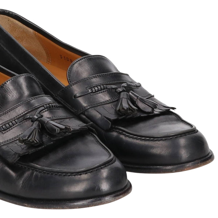 Mezlan Quilted Tassel Loafers, Made in Spain, 9 1/2D, Men's Size 10.8" (saa014561) Men's 27.5cm genuine leather black type Vintage Second Hand