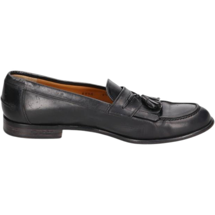 Mezlan Quilted Tassel Loafers, Made in Spain, 9 1/2D, Men's Size 10.8" (saa014561) Men's 27.5cm genuine leather black type Vintage Second Hand
