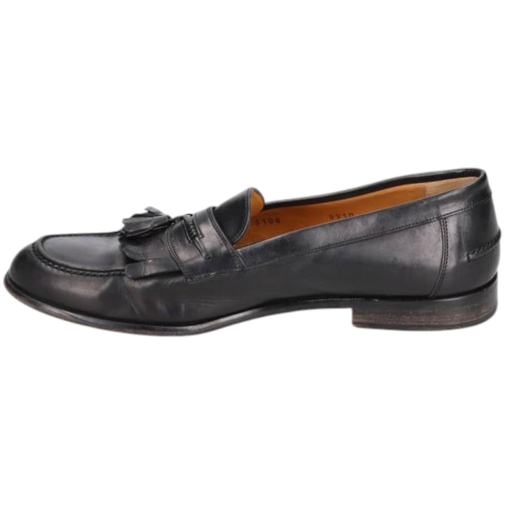 Mezlan Quilted Tassel Loafers, Made in Spain, 9 1/2D, Men's Size 10.8" (saa014561) Men's 27.5cm genuine leather black type Vintage Second Hand