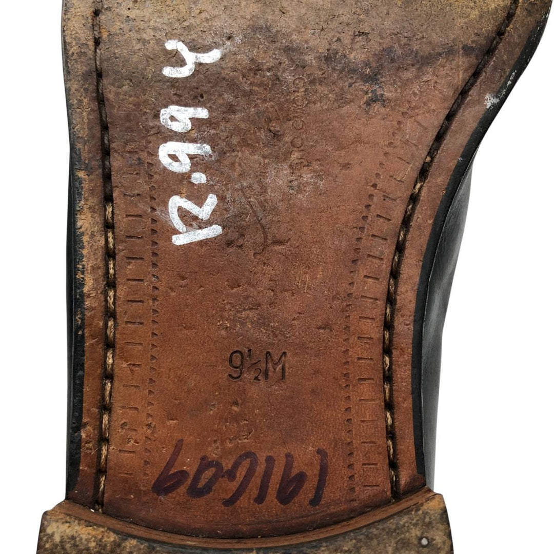 Mezlan Quilted Tassel Loafers, Made in Spain, 9 1/2D, Men's Size 10.8" (saa014561) Men's 27.5cm genuine leather black type Vintage Second Hand