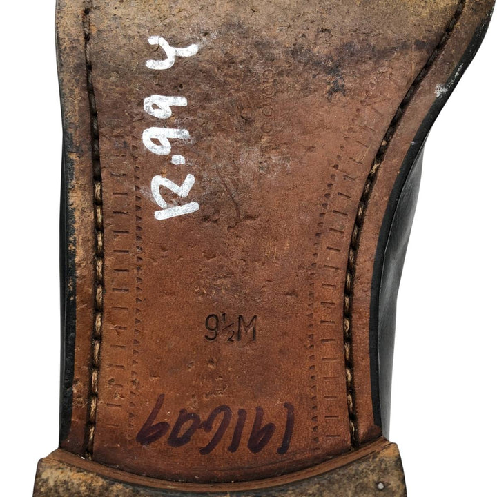 Mezlan Quilted Tassel Loafers, Made in Spain, 9 1/2D, Men's Size 10.8" (saa014561) Men's 27.5cm genuine leather black type Vintage Second Hand