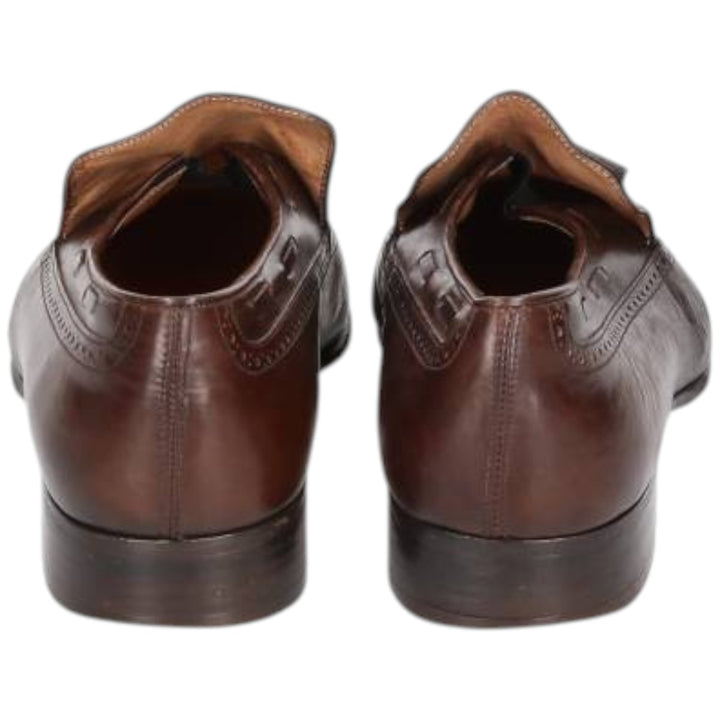 Salvatore Ferragamo Wingtip Tassel Loafers, 9 1/2D, Men's, Size 10.8" /saa014563 Men's 27.5cm genuine leather brown type Vintage Second Hand