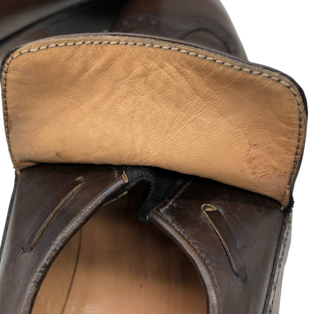 Salvatore Ferragamo Wingtip Tassel Loafers, 9 1/2D, Men's, Size 10.8" /saa014563 Men's 27.5cm genuine leather brown type Vintage Second Hand